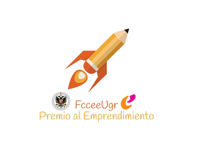 Cartel del X Premio al Emprendimiento formado por un cohete en ignición con forma de lápiz