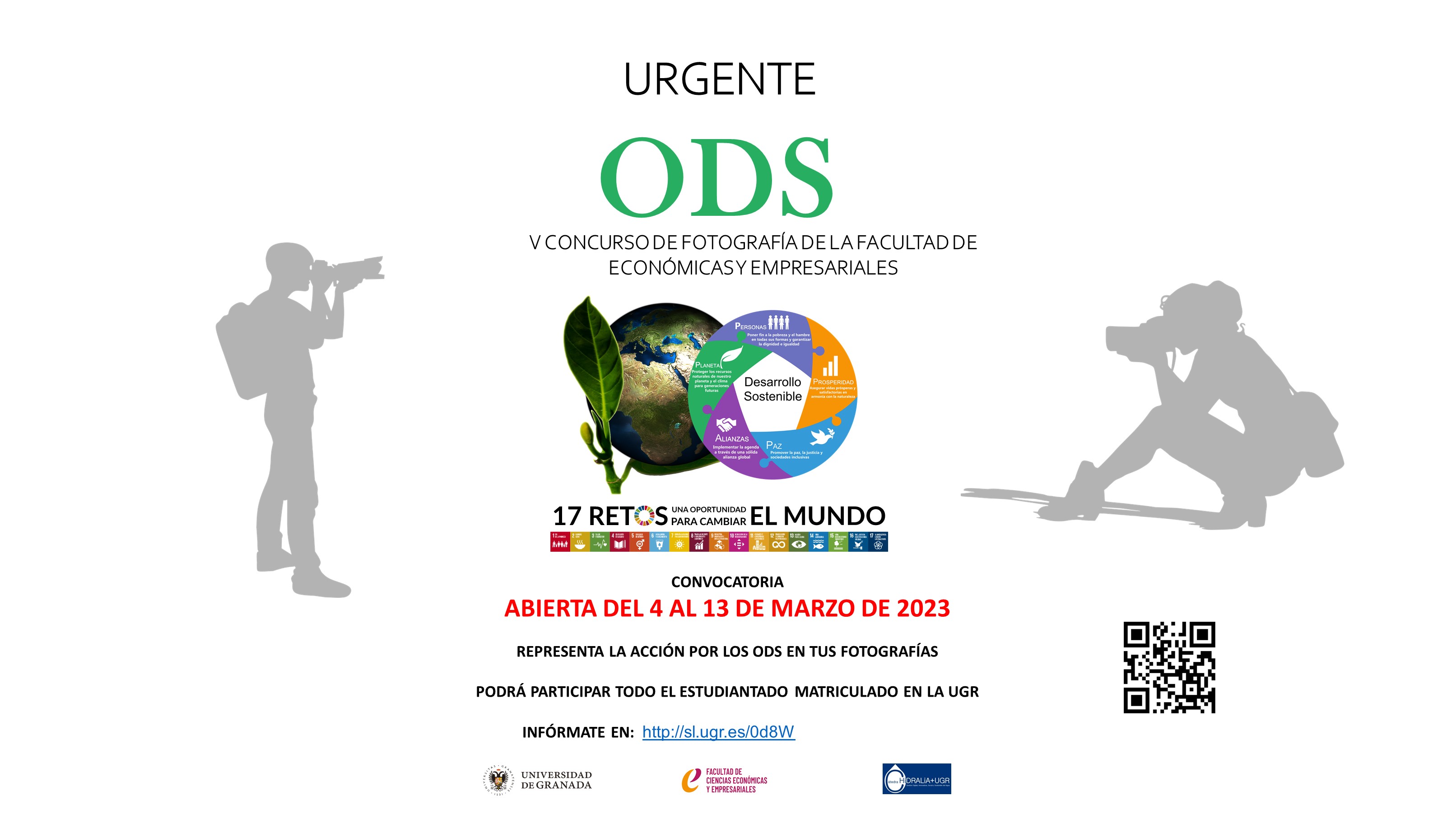 Cartel del V Concurso de Fotografía  de la Facultad “Urgente: ODS”