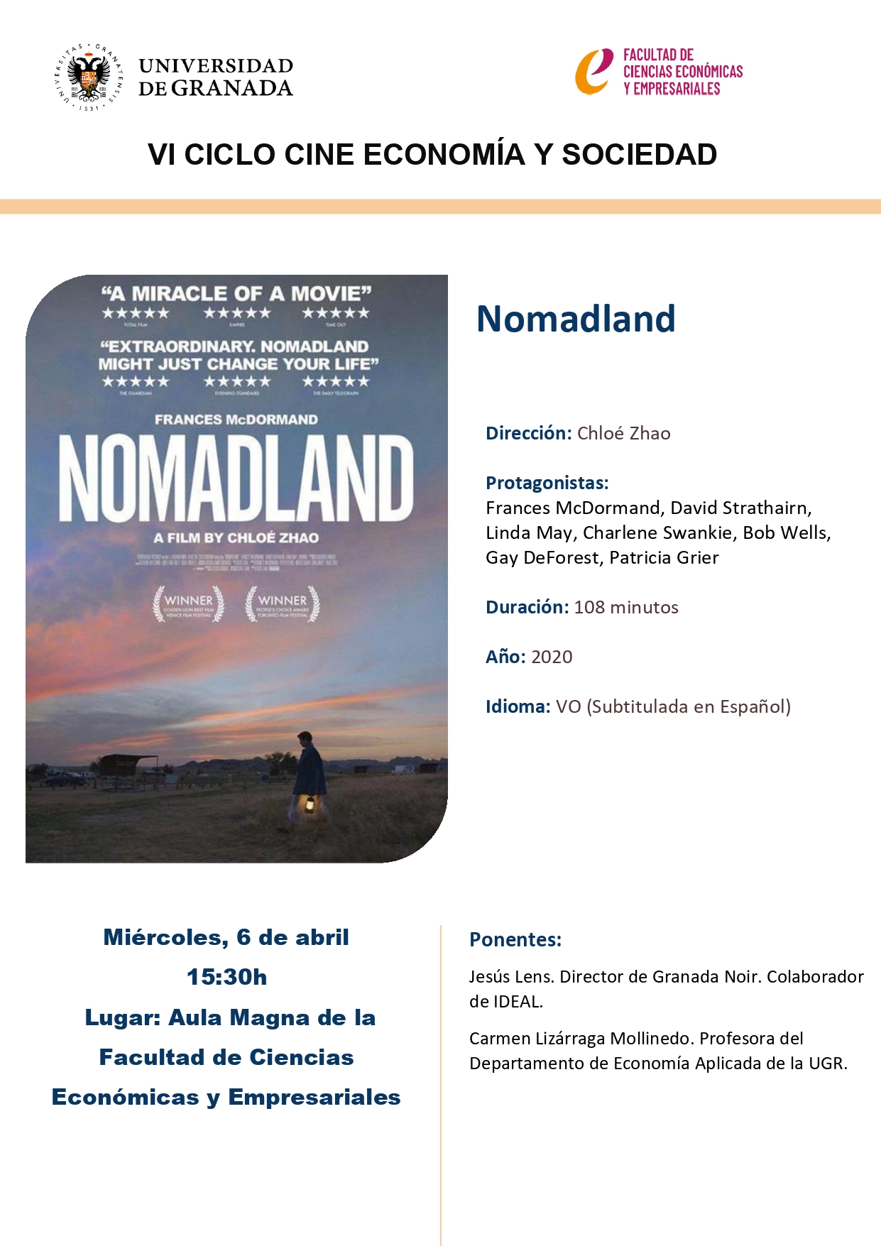 cartelera de la película Nomadland