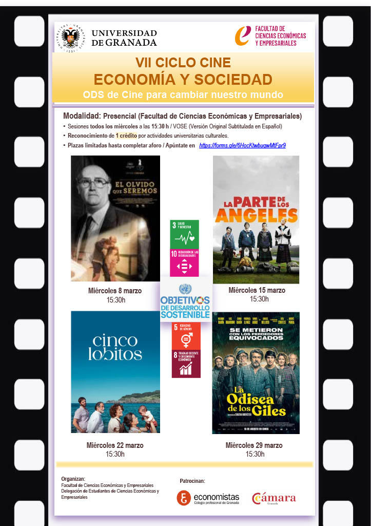 Cartel del VII Ciclo de Cine “Economía y Sociedad. ODS de cine para salvar nuestro mundo” 
