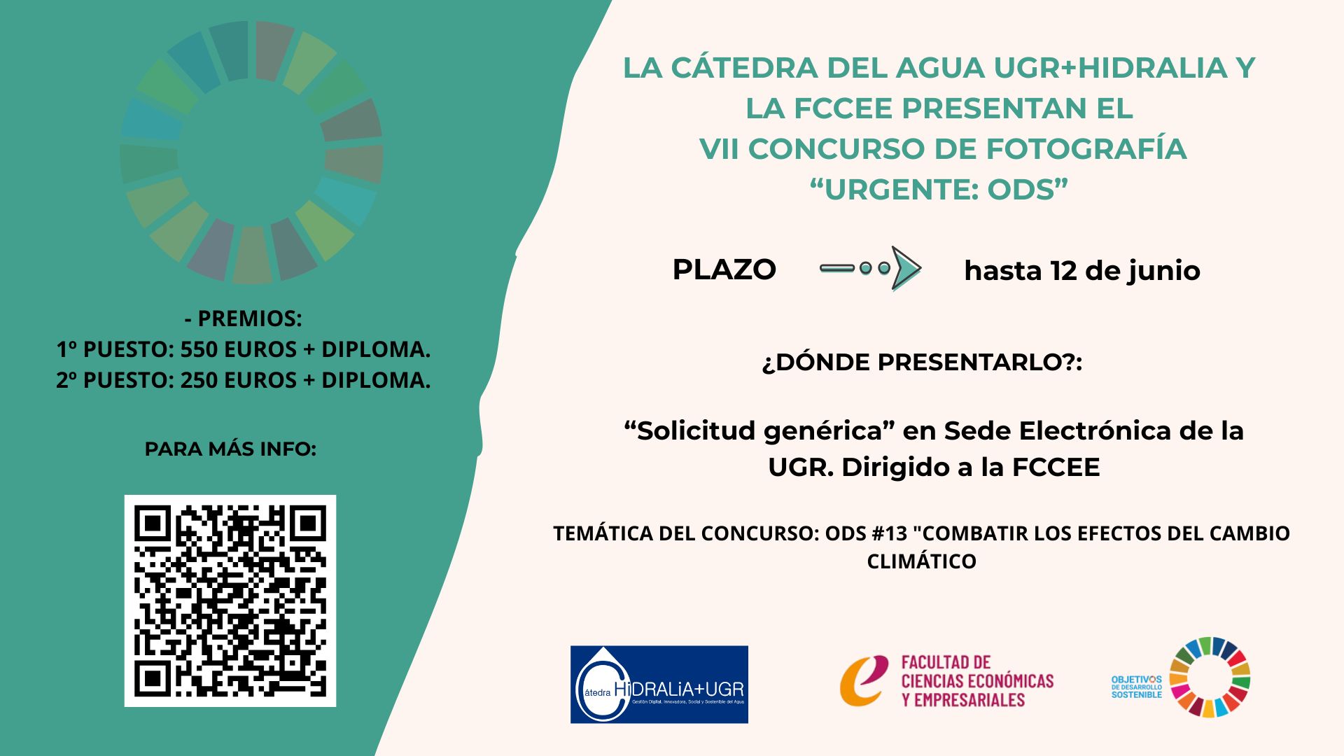 cartel anunciador del VII Concurso de Fotografía “Urgente: ODS” de la Facultad
