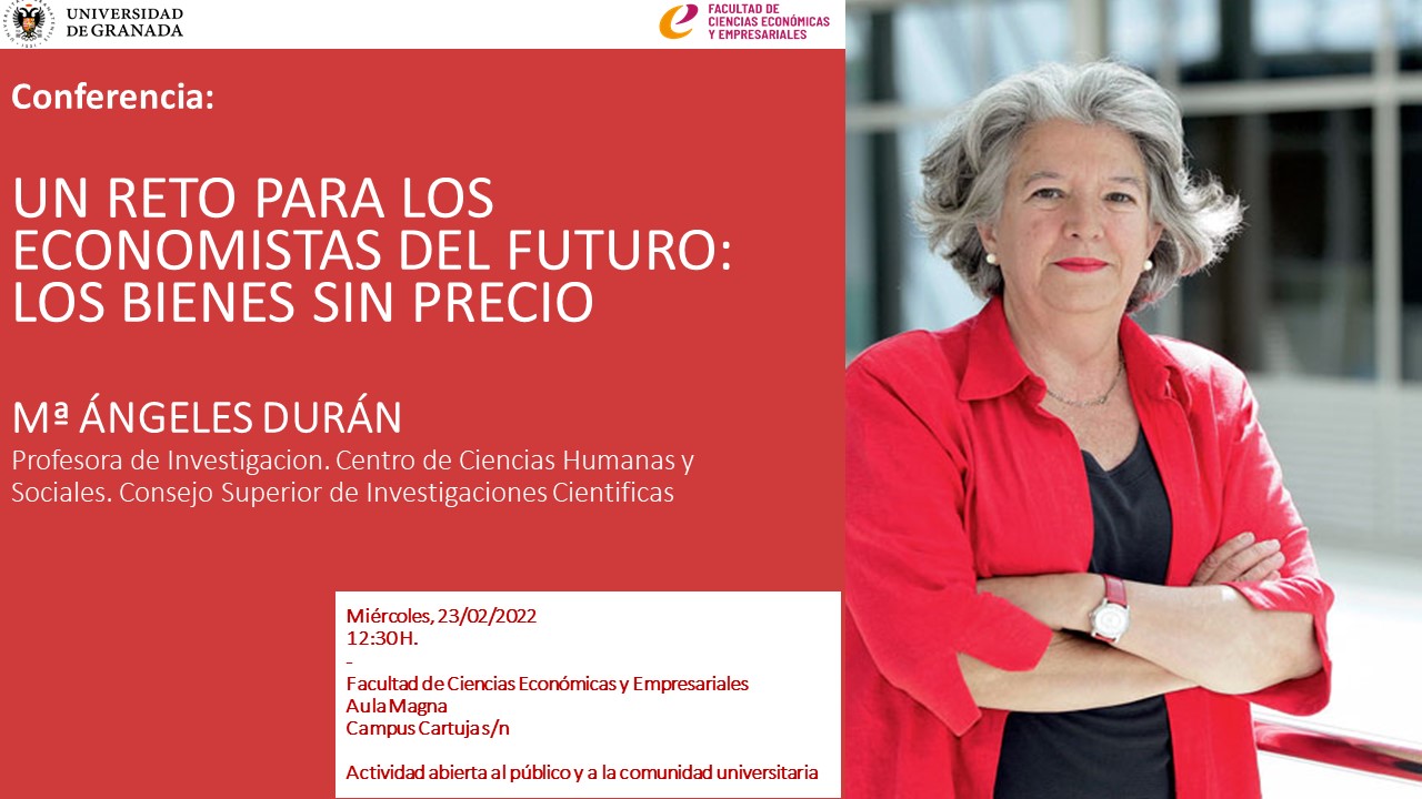 Cartel anunciador de la conferencia de María Ängeles Duran 